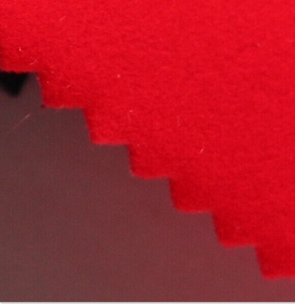 红色水刺植绒布