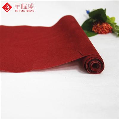 深红同色同底水刺布短毛植绒布（A01.D1.0924)