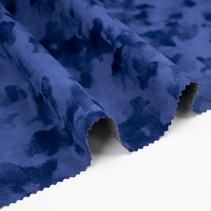 深蓝色细条纹植绒布kingffur新品系列